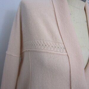 CASHMERE Cardigan Sweater Pointelle Blush Pale Peach Apres Barre Ballet Yoga